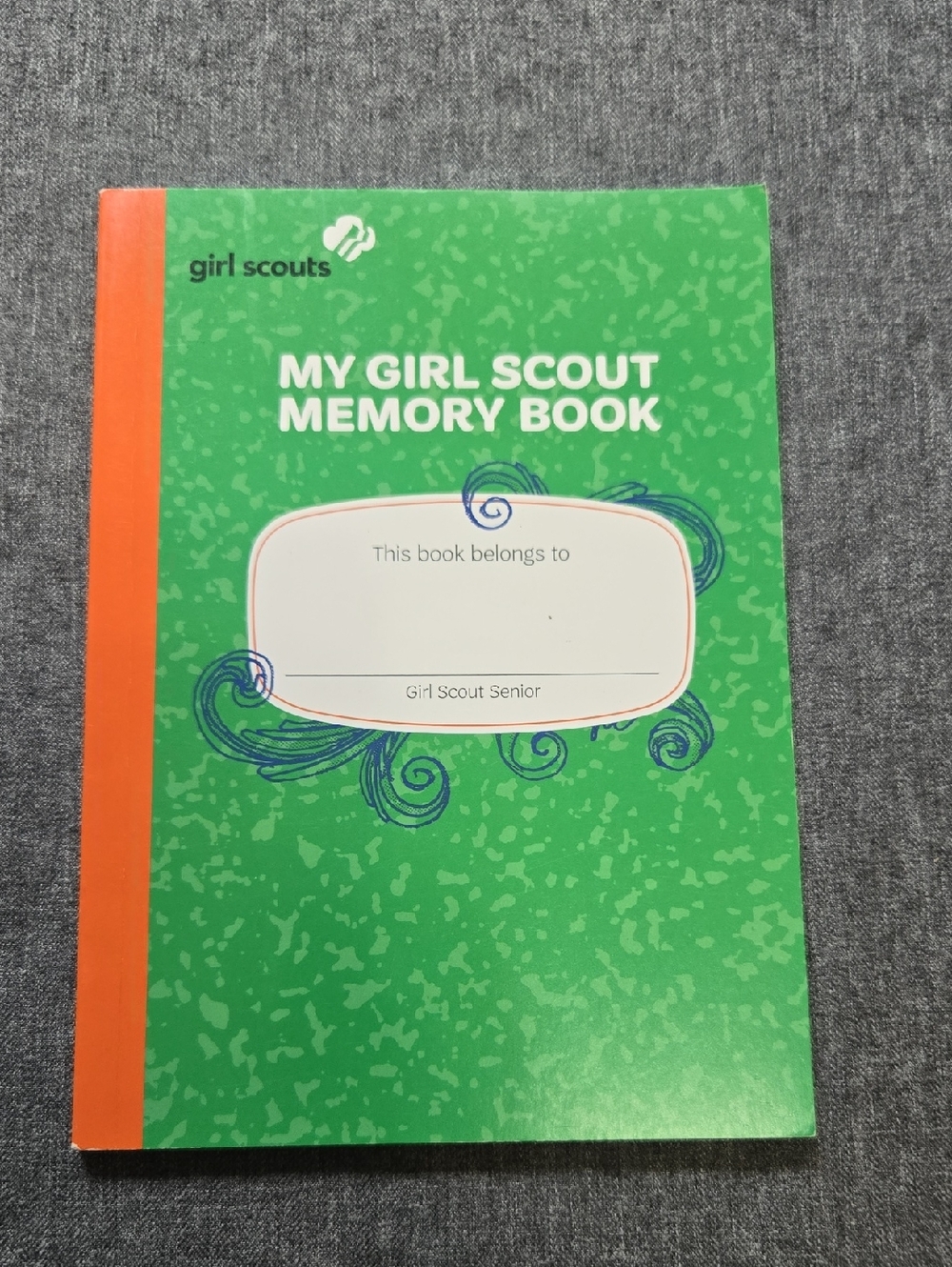 Girl Scouts Senior Memory Book - Green Cover with Orange Spine -Discontinued